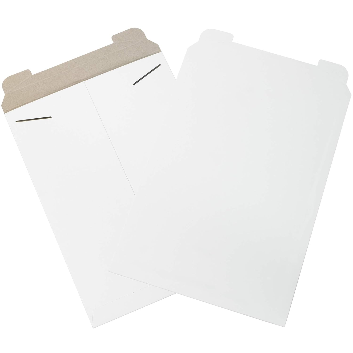 Aviditi 13" x 18" Stayflats Rigid Flat Mailers, White, for Keeping Documents, Photos, and Artwork Protected During Shipping (100 Pack)