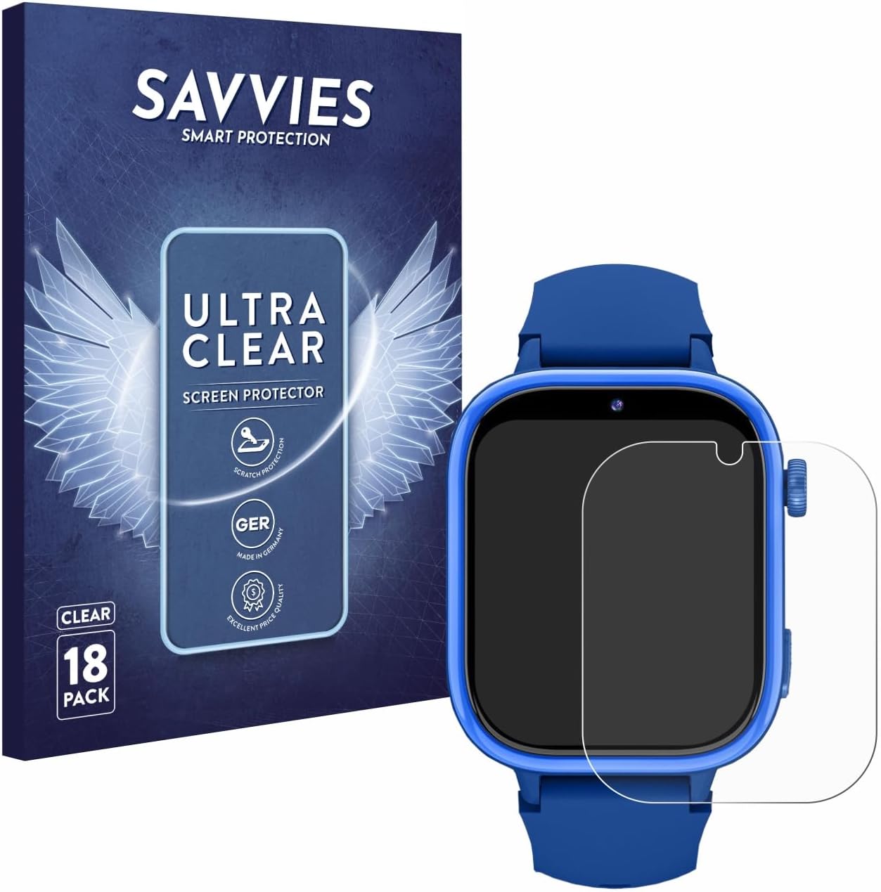 18 Pack Screen Protector Compatible with Banlvs 4G Kids Smartwatch 1.83" Protection Film Clear