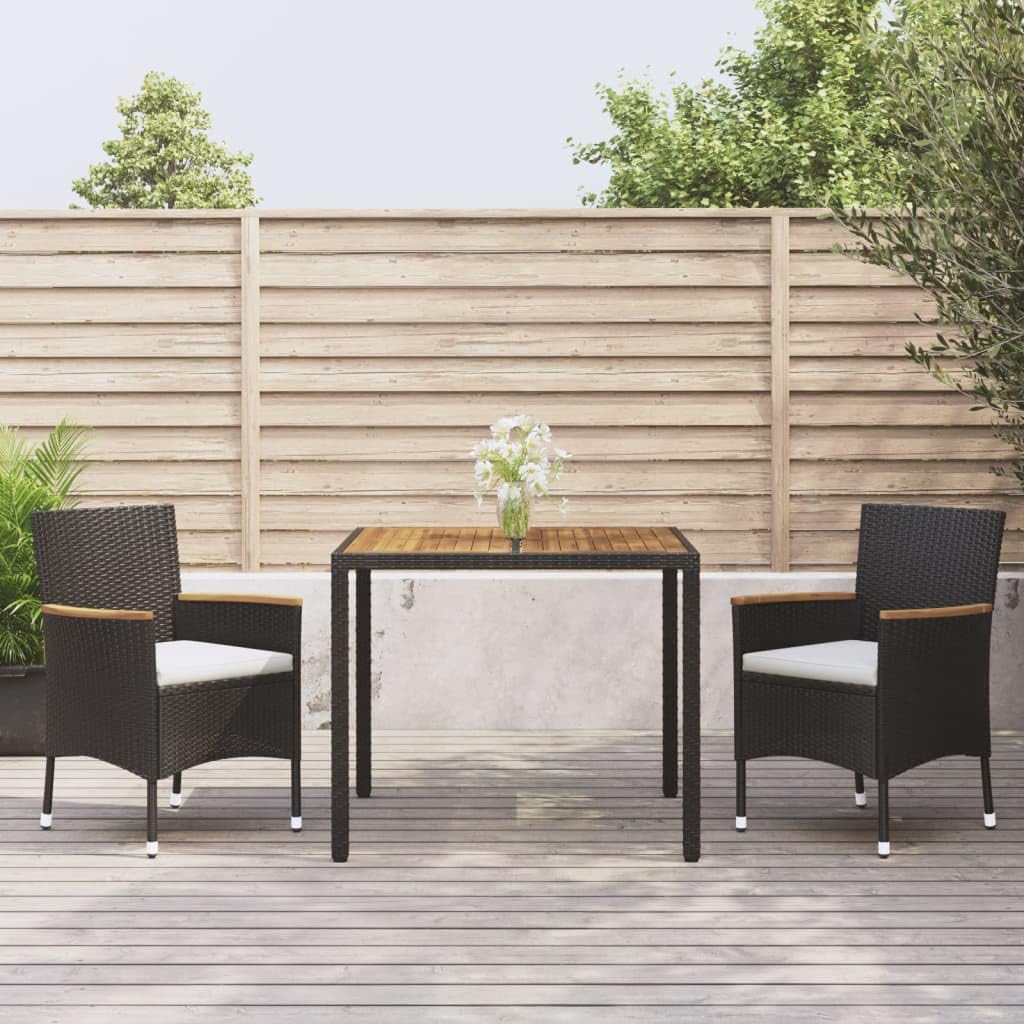 Muebles de jardín de ratán sintético negro con acabados de alta gama