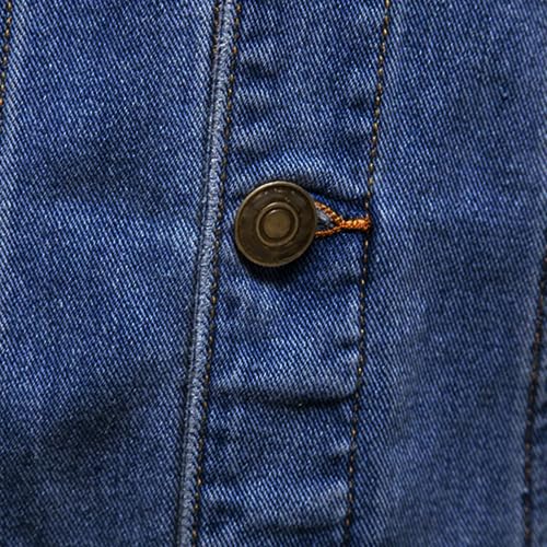 Maiyifu-GJ Men's Distressed Denim Trucker Jackets Fashion Slim Fit Jean Jacket Casual Lapel Motorcycle Coats Outerwear4