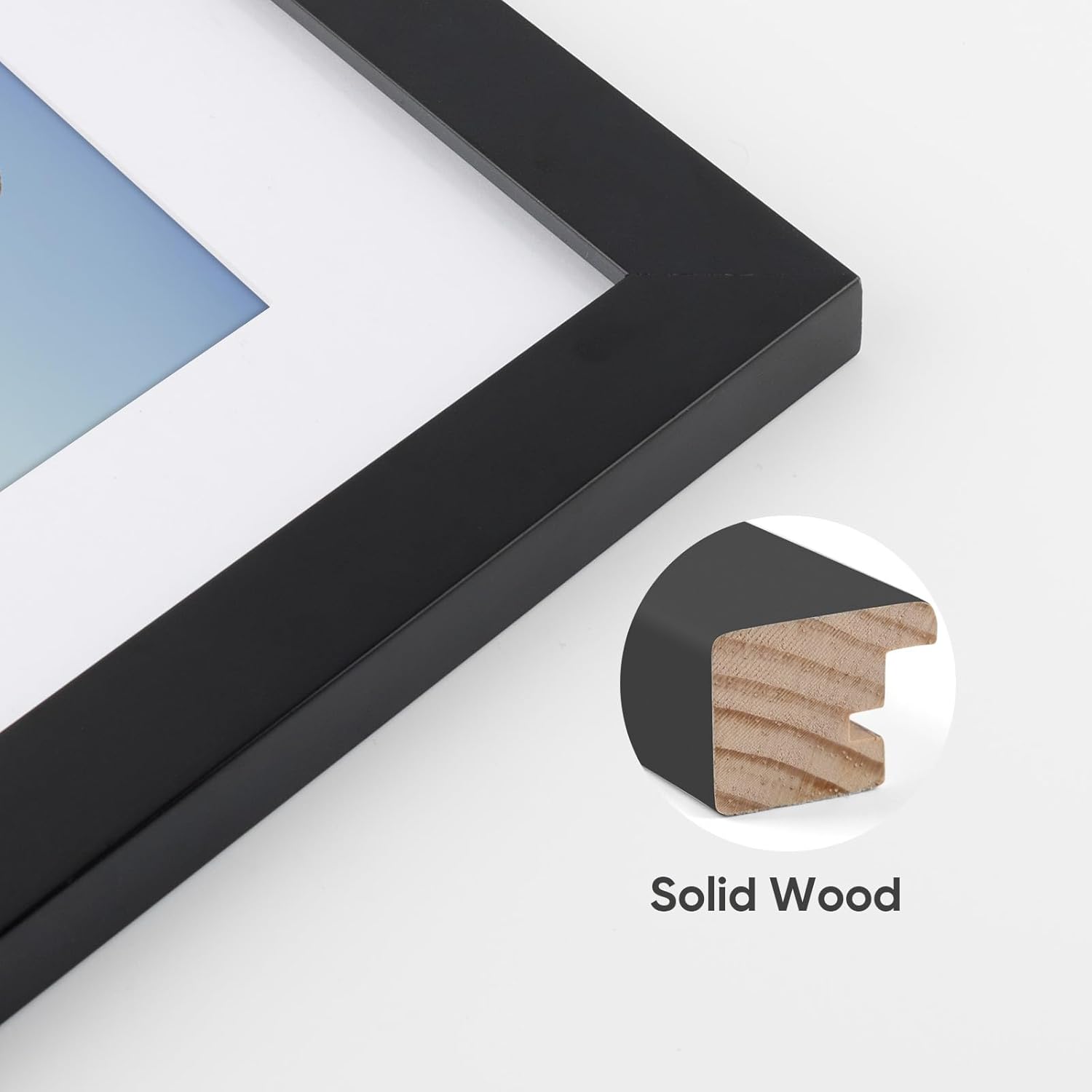 Golden State Art, 11x14 Black Picture Frame Made of Solid Pine Wood And Tempered Glass, Display for 8x10 Picture with Mat or 11x14 Picture without Mat Wall Display, 4 Pack