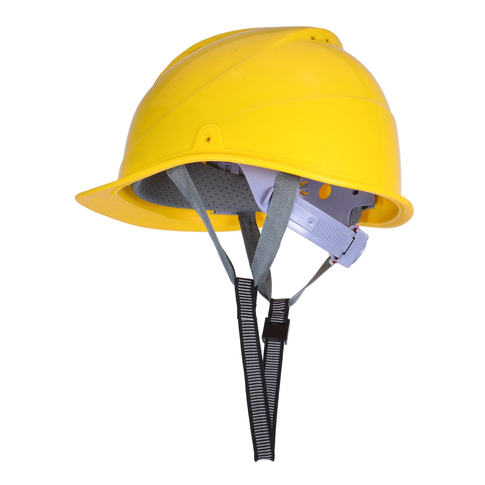 WOONEKY Casque de Chantier Jaune Réglable en Plastique Ventilation pour Protection Sécurité sur Sites de Construction et Environnements de Travail