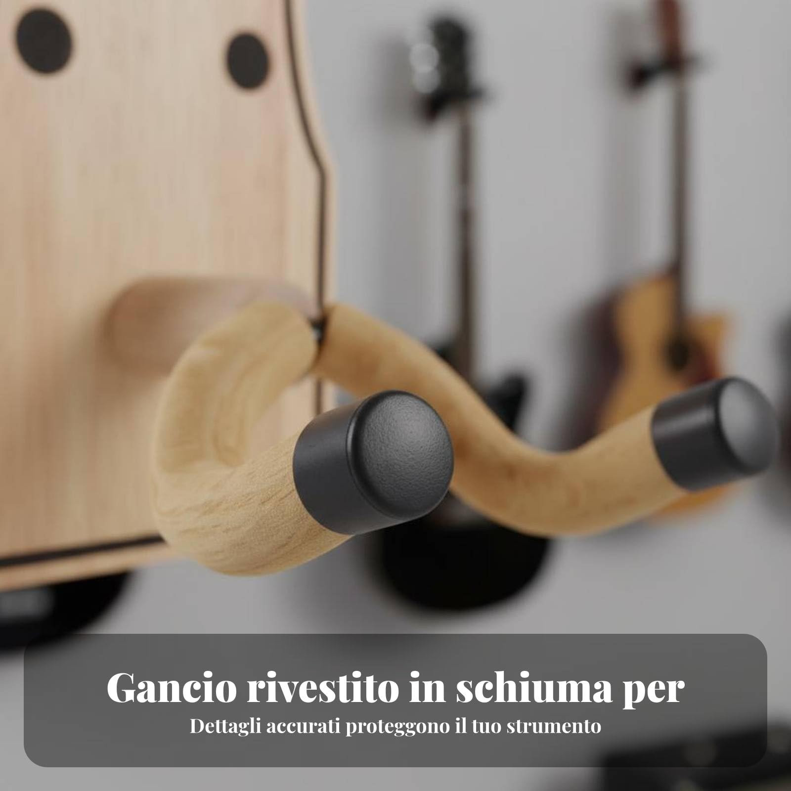Gancio da Parete per Chitarra Multifunzionale Gancio da Muro per Chitarra Salvaspazio per Musicisti, Palco, Gancio Rgh-12