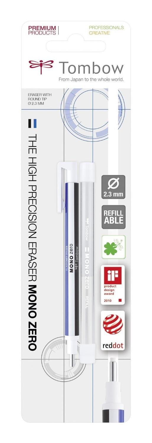 Tombow Mono Zero Eraser Pen 2.3 mm Round Tip + 2 Refills