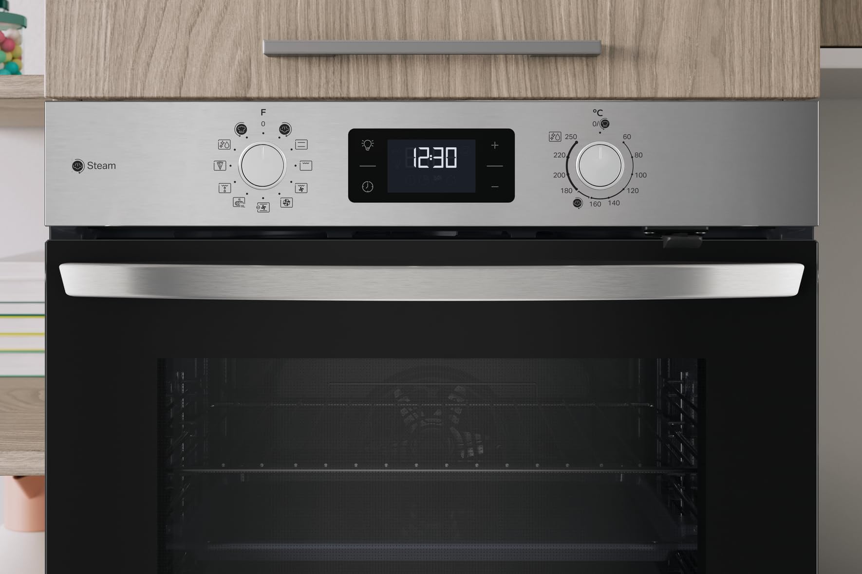 Privileg PBA2S85HU1I Einbau-Backofen Heissluft 11 Funktionen Hydrolyse Dampf Schwarzglas