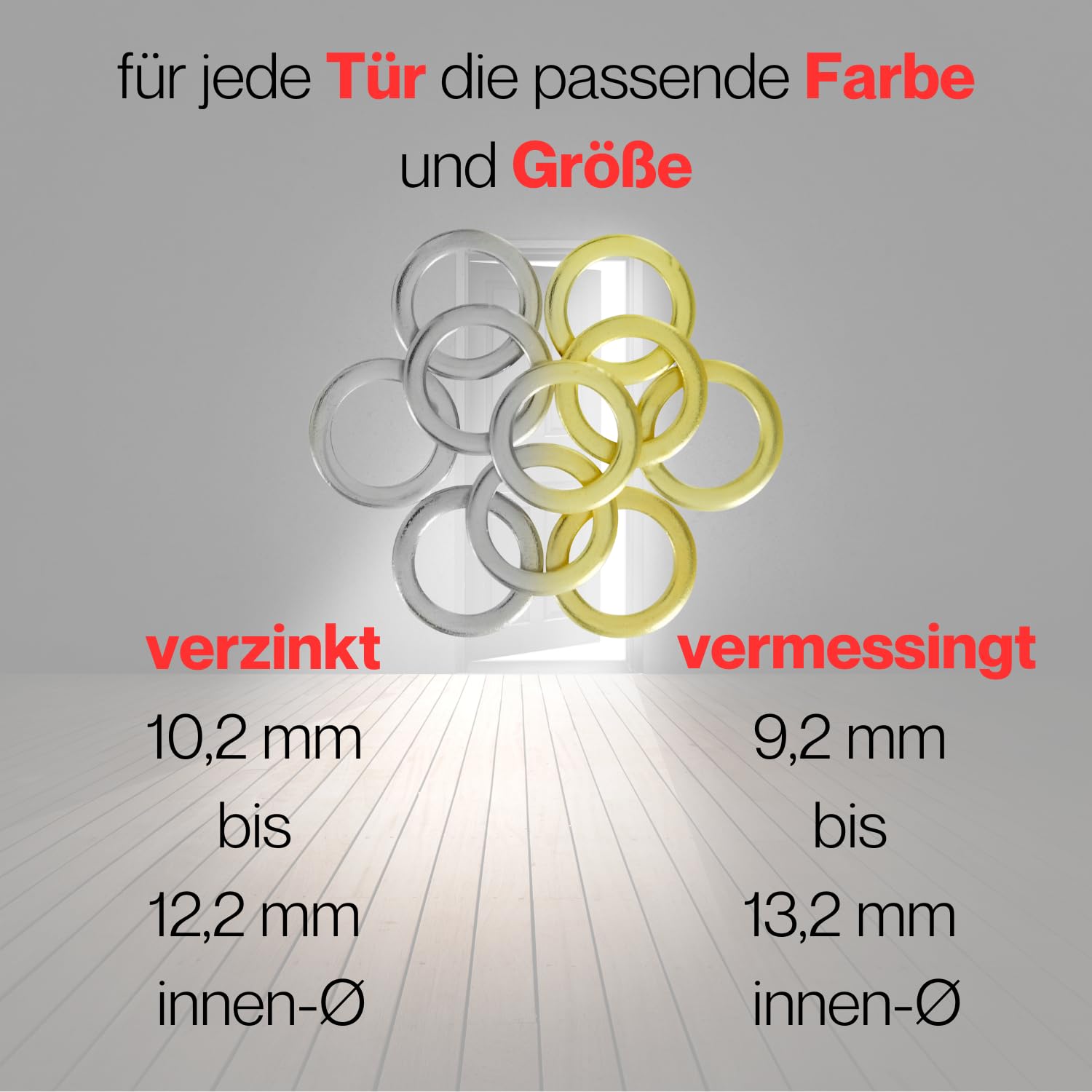 S&S-Shop 50 diversi fitsche Anelli – fitsche Ring Assortimento – ciascuno 10 da una dimensione/manipolazione di porte in Acciaio Ottone Bronce, Incompiuta, Speciale
