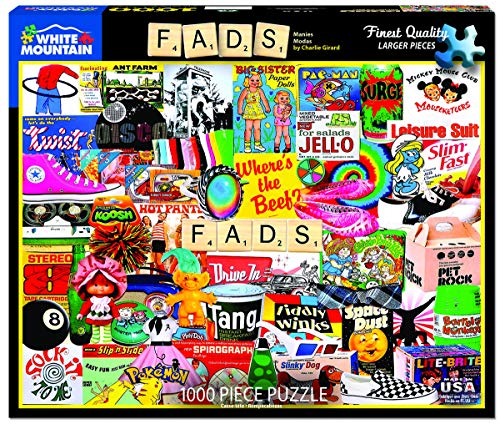 Rompecabezas White Mountain de 1000 piezas con collage de cultura pop retro, temas de moda | Piezas grandes, regalo para adultos y familia, 24"x30" miniatura 1