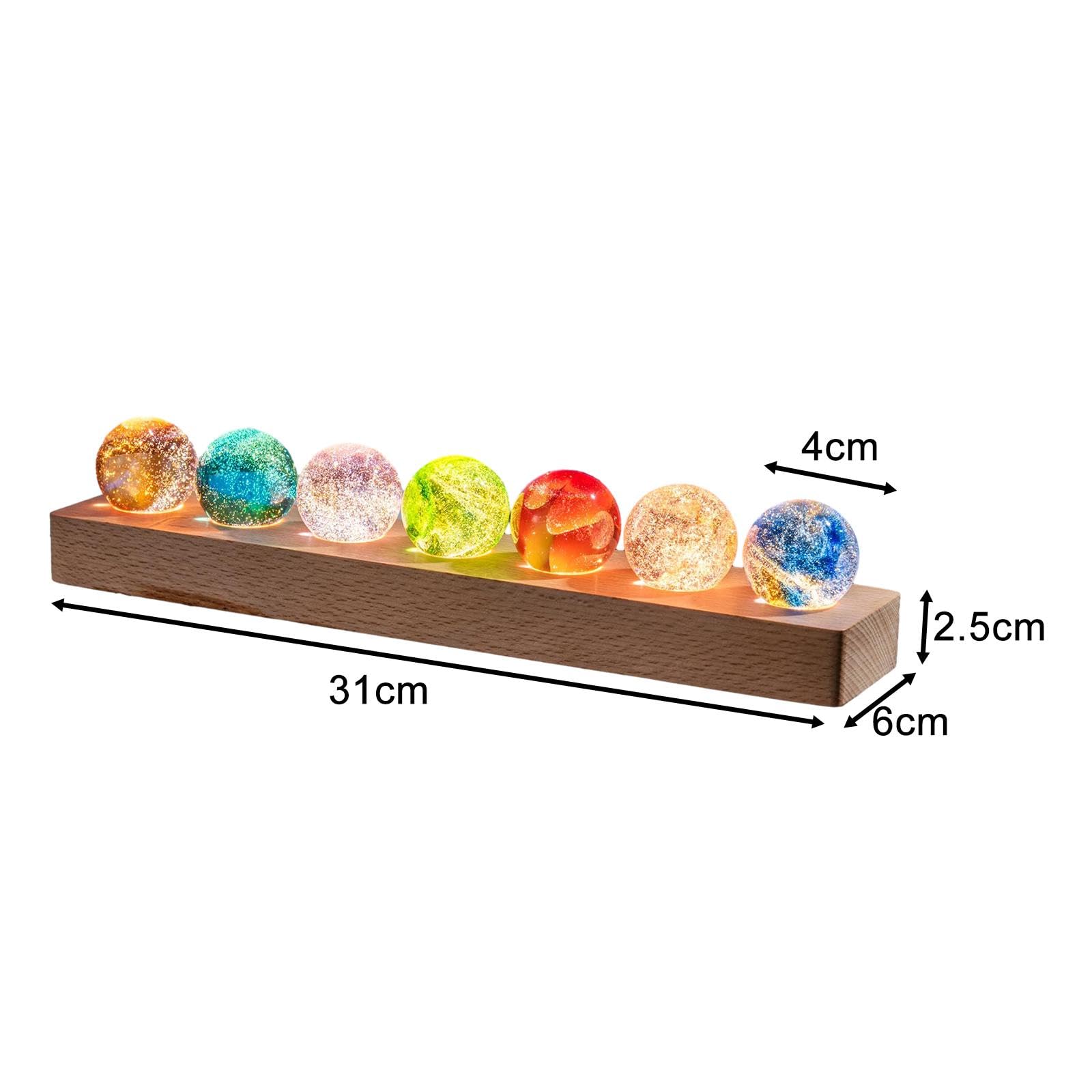 predolo Luce Notturna a Sfera di Vetro, Lampada Notturna a LED USB, Lampada Decorativa, Base rettangolare