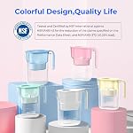 Waterdrop PT-05P Water Filter Pitcher, 7-Cup Capacity, NSF Certified, 5X Longer Filter Life, Up to 200 Gallons, for Fridge, Countertop, and Gift Giving, Reduces PFOA/PFOS, Chlorine, Pink