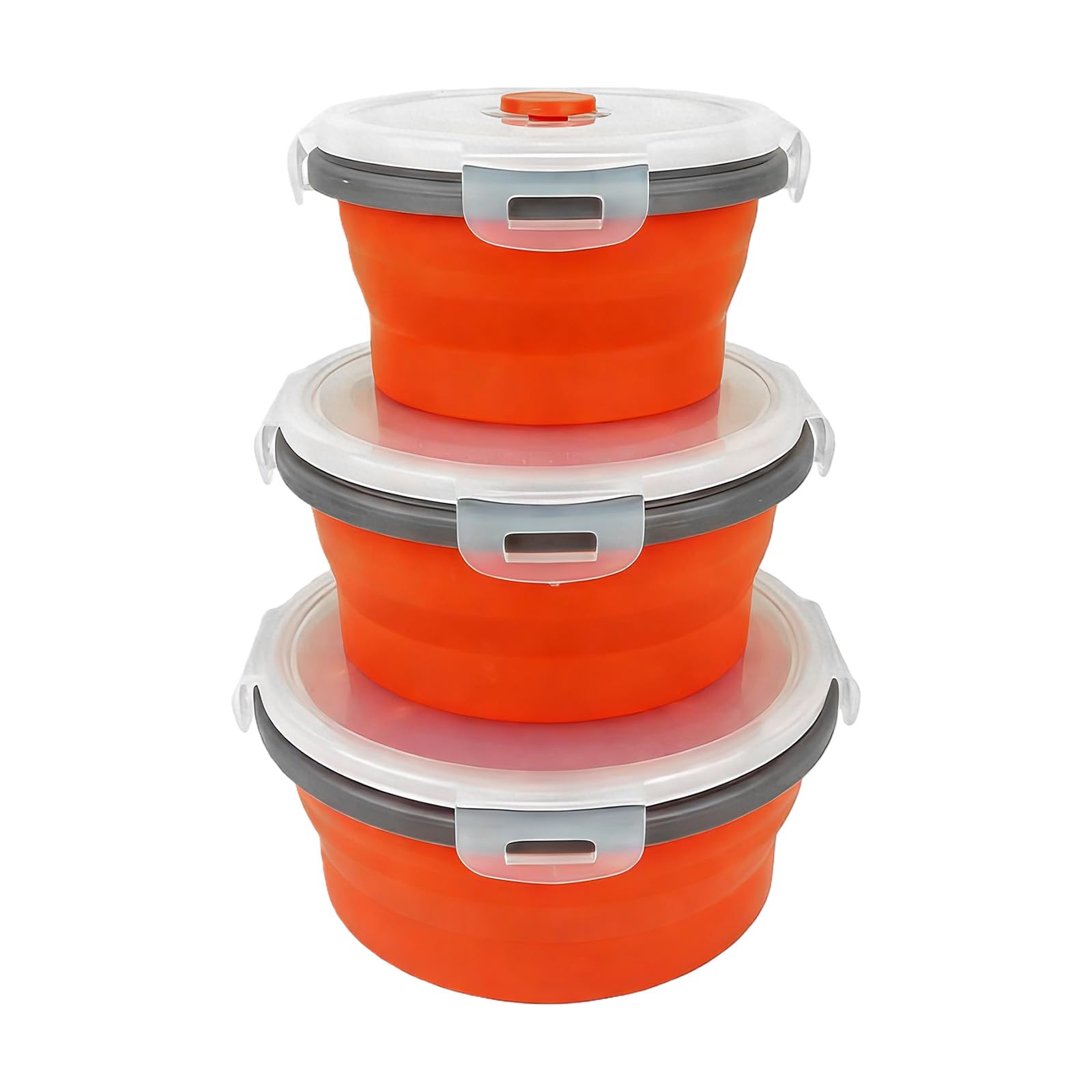 Piceioep Flexible Stretchable Silicones Food Storage Container Set for Kitchen Microwave Fridge Dishwasher Safe Food Carriers Extendable Lunch Box Set