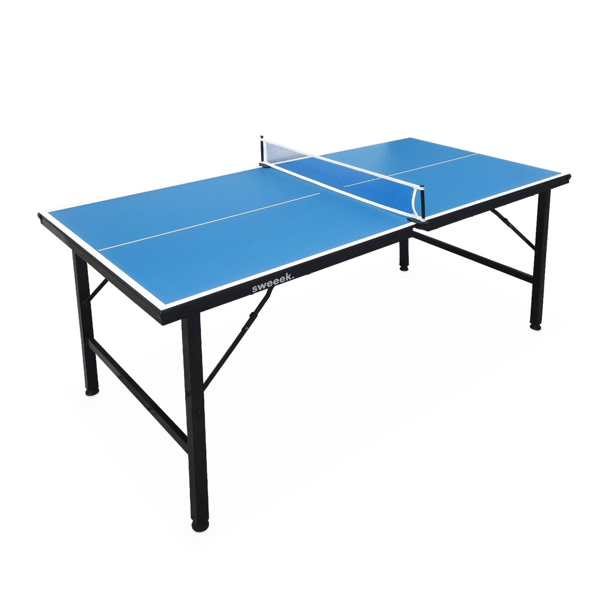 Alice's Garden sweeek - Mini Mesa de Ping Pong Plegable con Accesorios, Mini Mesa de Ping Pong, Azul, 150x75x68 cm