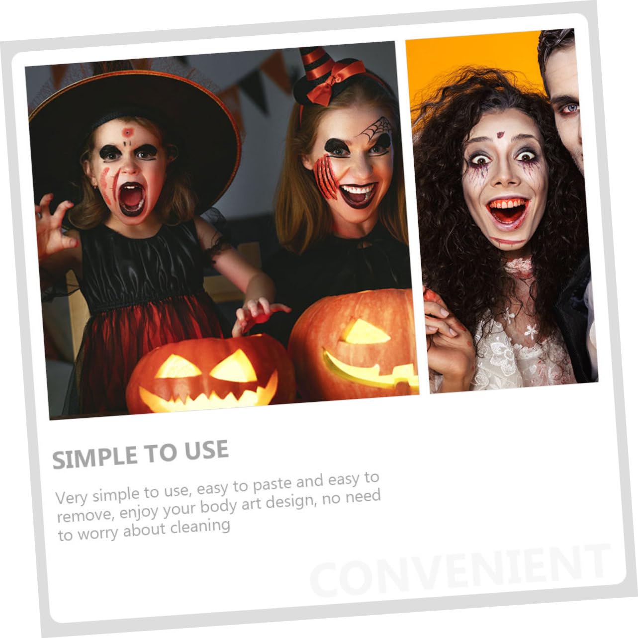 Beavorty 300hojas Pegatinas De Halloween De Tatuajes Temporales Falsos Para Fiesta Decoraciones De Cuerpo Para Celebraciones Espeluznantes