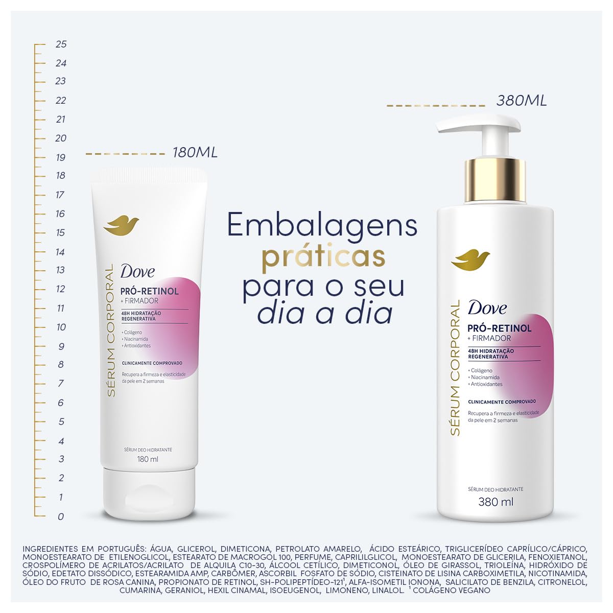 Sérum Hidratante Corporal Dove Pró-Retinol + Firmador 380ml: Pele Firme, Macia e Rejuvenescida em 7 Dias |