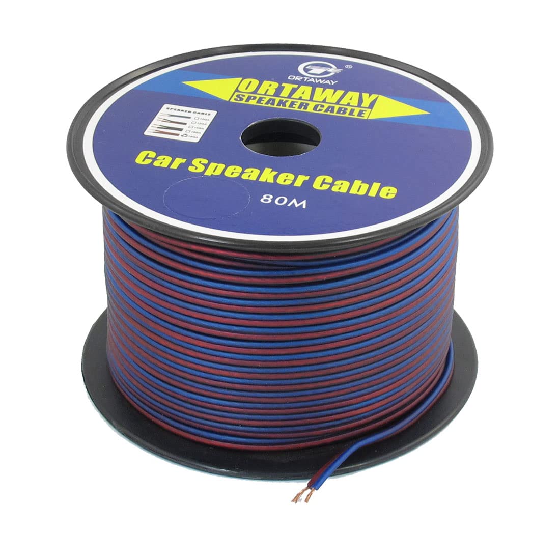 Ruilogod Bleu Bourgogne Klaxon Haut-parleur Câble de 5 mm 2 Longueur filaire bobine Rouleau 80M