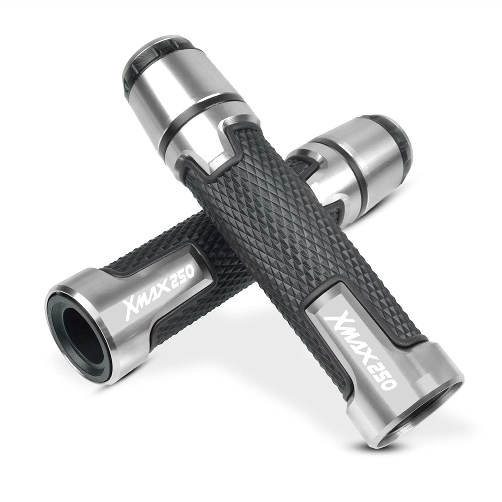 Barre guidon 7/8'' 22mm avec poignée de moto antidérapante argent pour X-Max 300