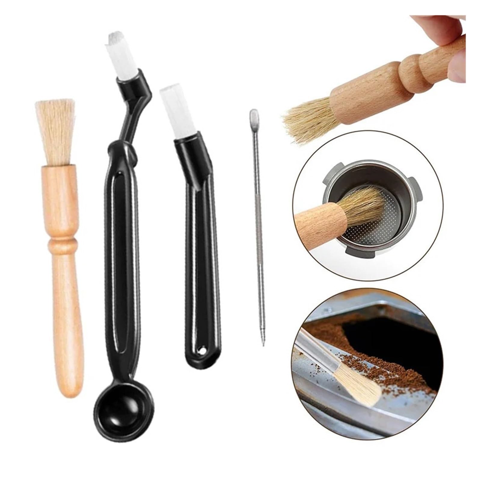 Kaffeemühle Reinigungsbürste Reinigungsset for Kaffeemaschinen | Kaffeemühlenbürste Brühgruppenkopf-Reinigungsbürste(C-14Pcs)