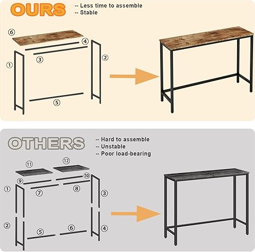 Miniatura 3 de Mesa de consola de 39.4 pulgadas, mesa de entrada de pasillo, mesa de sofá detrás del sofá, para sala de estar, entrada, fácil montaje, mesa de