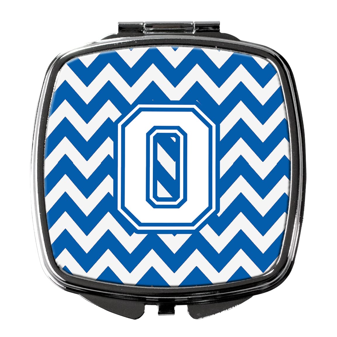 Caroline's Treasures CJ1045-OSCM Letter O Chevron Blue and White Compact Mirror, Multicolor
