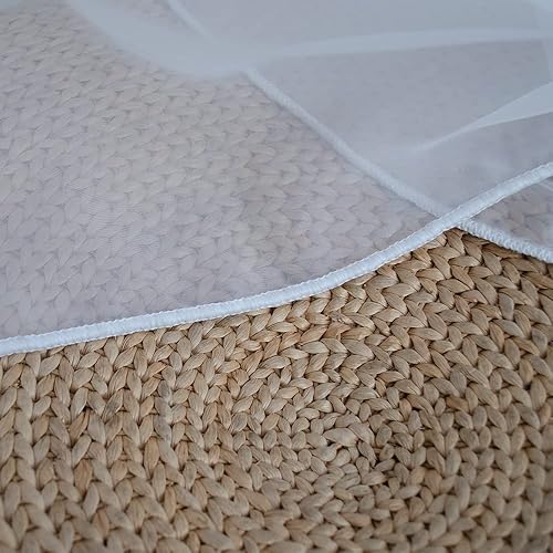 Miniatura 5 de Linentalks Cortinas traslúcidas blancas extra anchas para sala de estar, cortina de puerta de patio para puerta corrediza, cortinas divisoras de