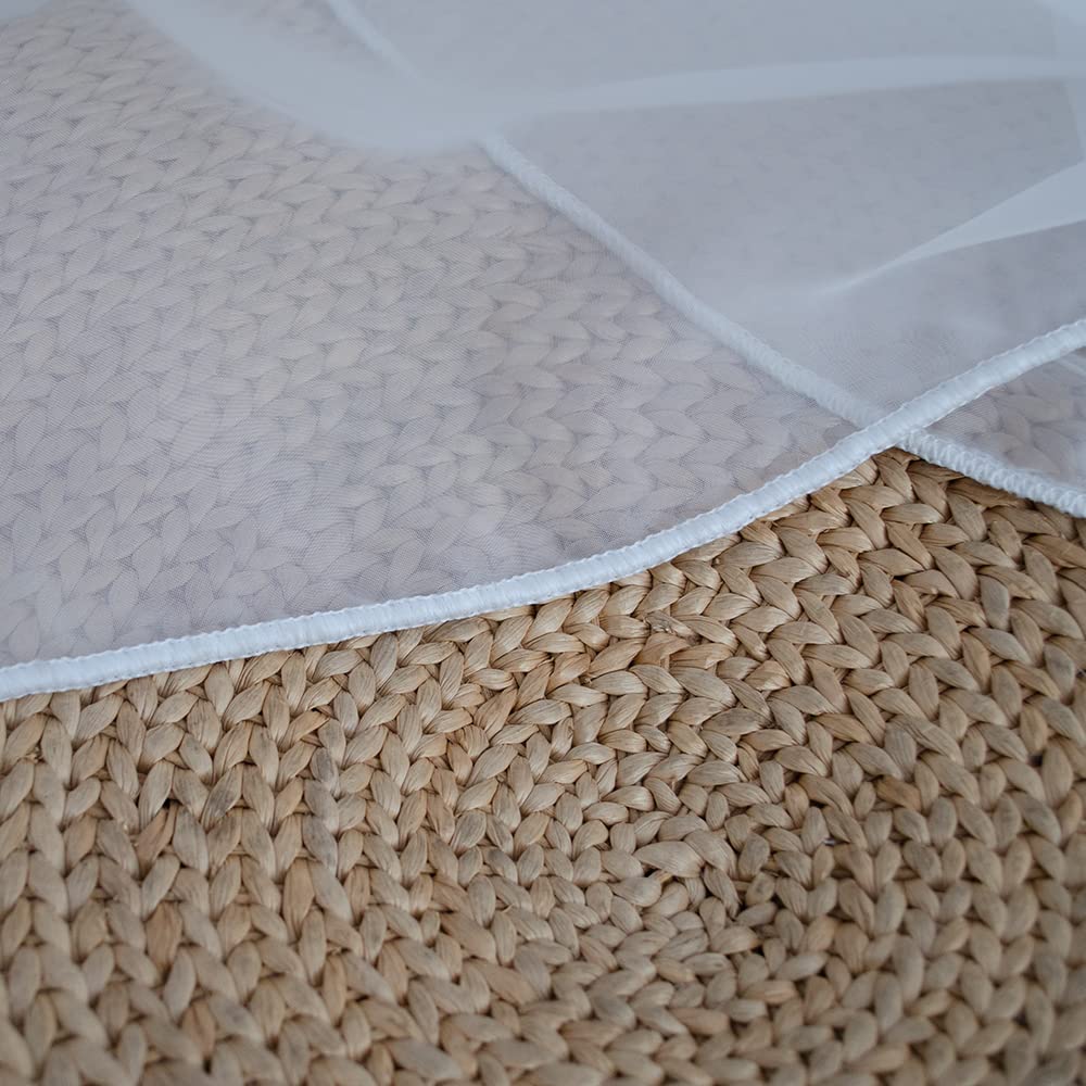 Linentalks Extra Breite Transparente Vorhänge Für Terrassentüren – Weißer Voile-Vorhang, Raumteiler, 254 Cm Breit