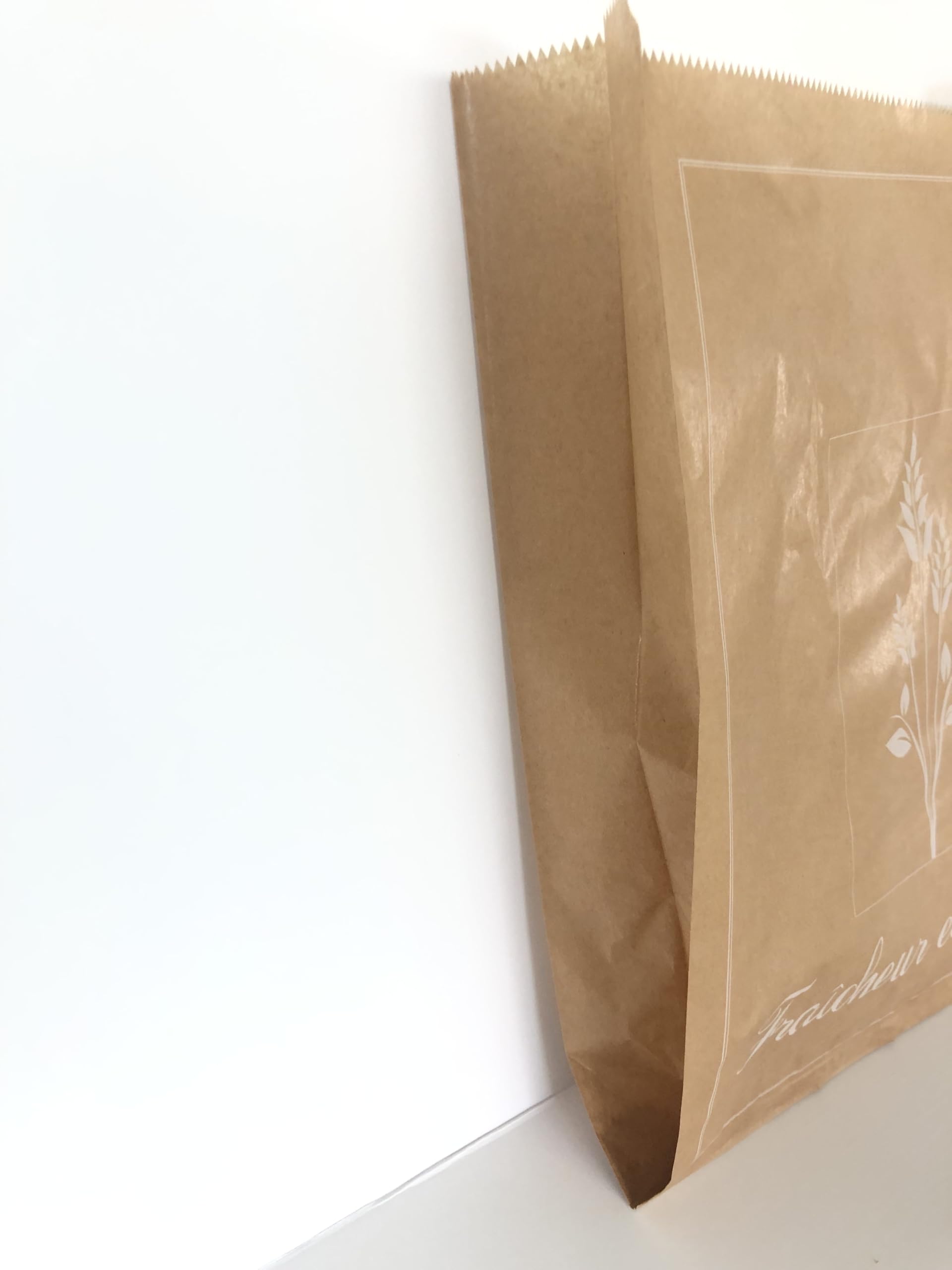 Sacs brioches papier kraft brun inscription « Fraîcheur et saveur » 260 + 85 X 350 mm 30g 1000 sacs viennoiserie brioche pâtisserie boulangerie