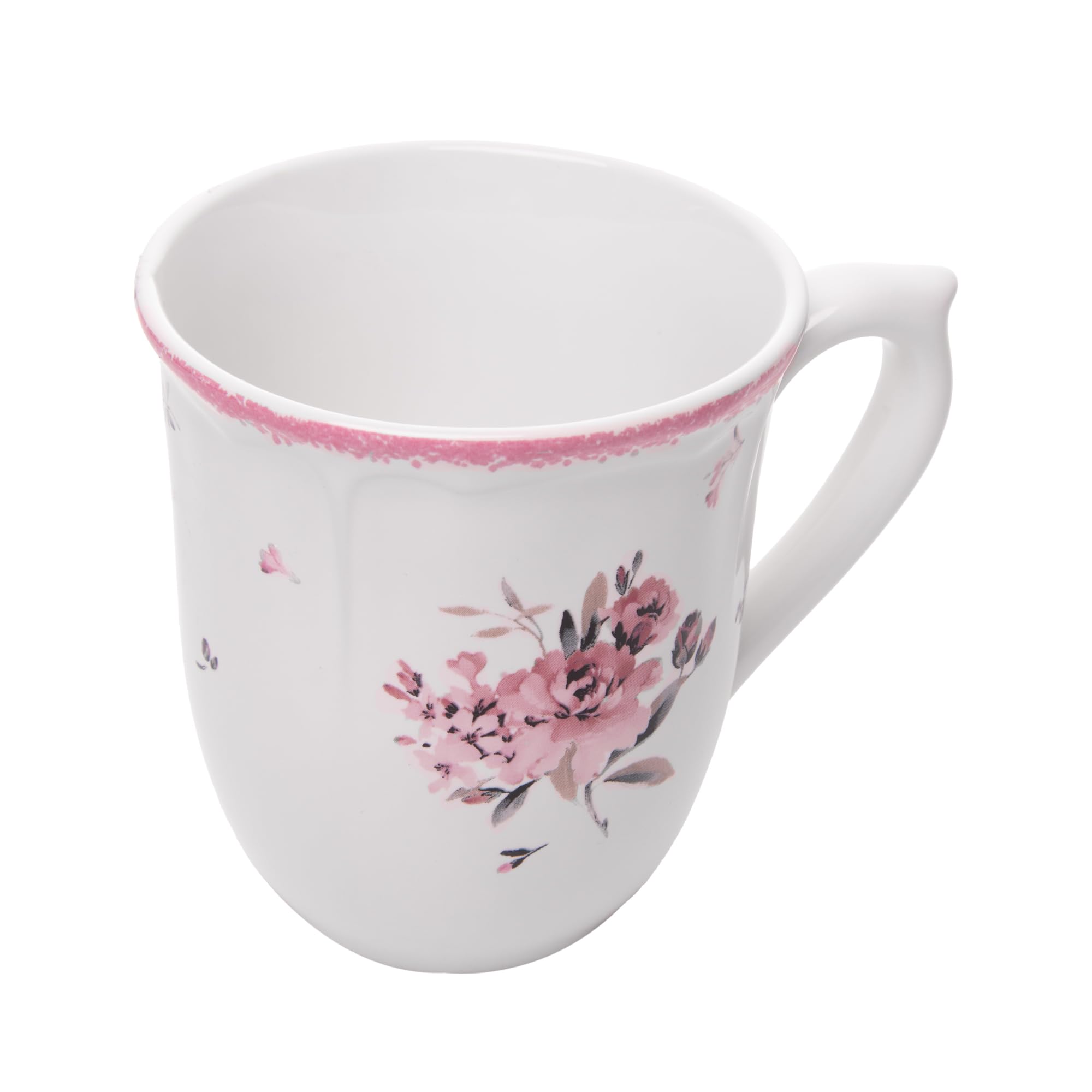 WOLFF - Caneca Florescer, Cerâmica, 330ml, Cor Rosa, Design Floral