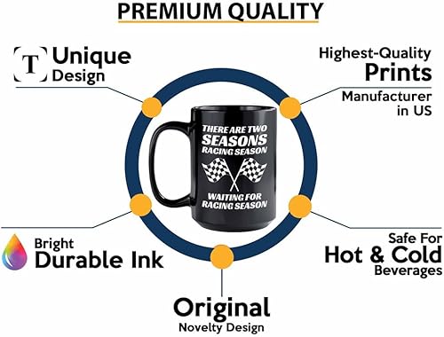 Miniatura 2 de Taza de café Racer de 15 onzas, color negro, temporada de carreras, Fuel Speed Racer Car Guys Circuit, regalos para él, papá, hombres, novio