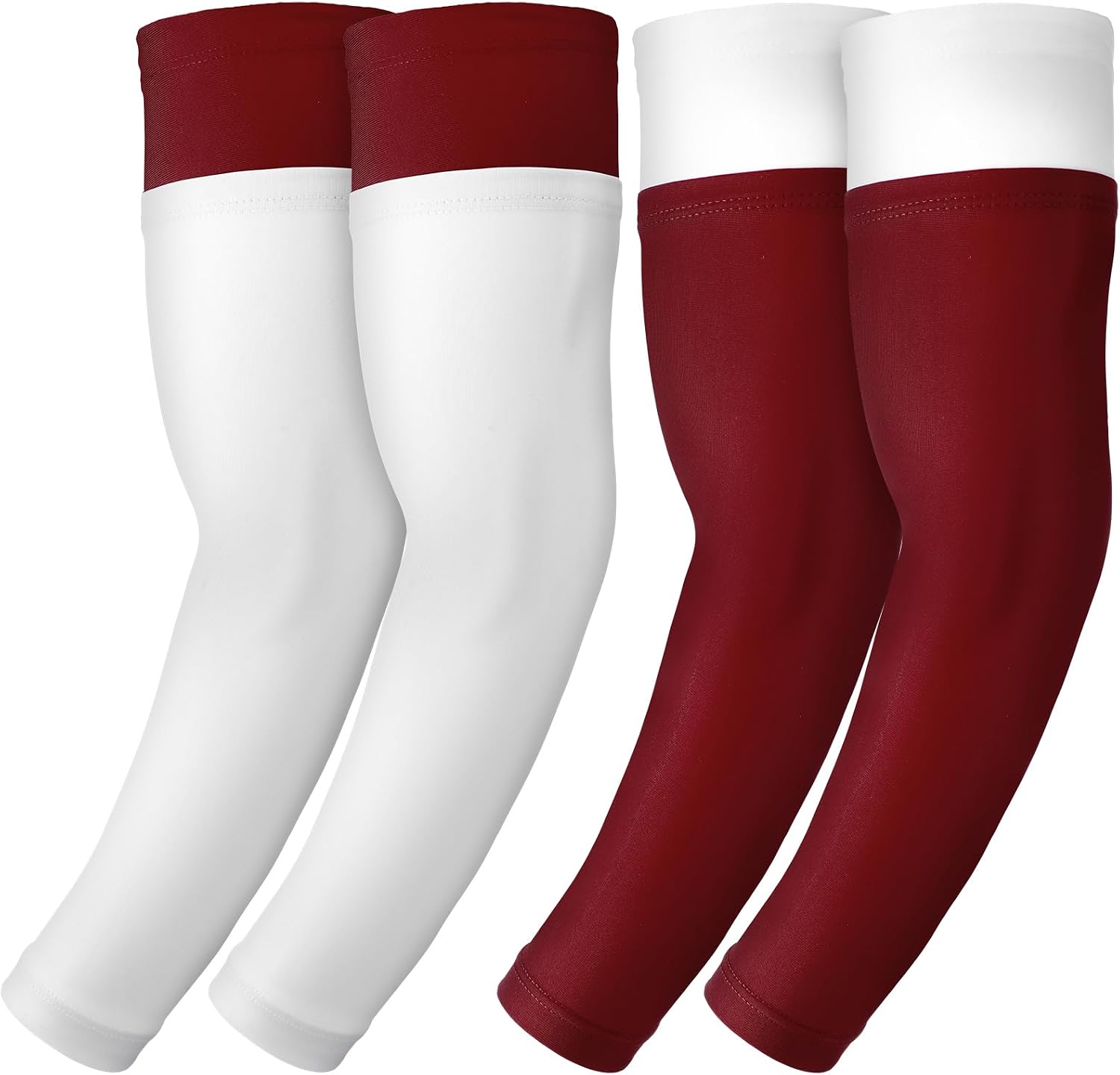 Coume 2 Pairs Double Arm Sleeves Football Drip Arm Sleeves for Football Basketball Baseball Volleyball