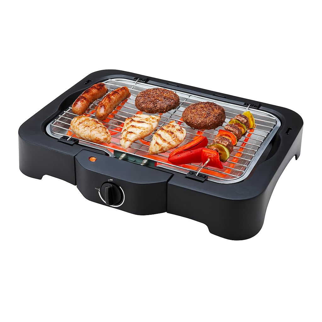 Smokeless Electric BBQ Grill – 2300 W Table‑Top Indoor Grill with Adjustable Thermostat, Cool‑Touch Panel, 36 × 24 cm Plate