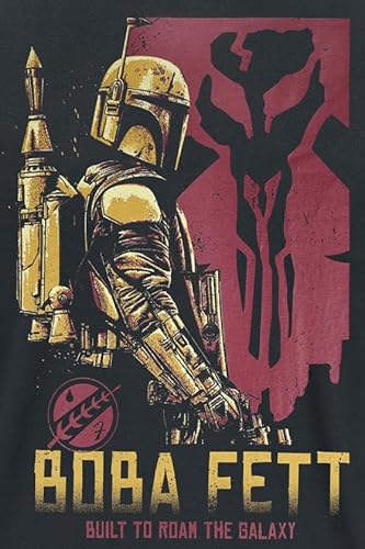 T-Shirt Disney Di Star Wars - The Book Of Boba Fett - Roam The Galaxy - S A 4XL - Uomo - Nero - 3