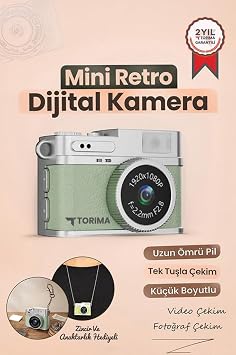 Mini Dijital Kamera Selfie Video Vlog Kamerası Mini Anahtarlık 1080P CMR35 Açık Yeşil