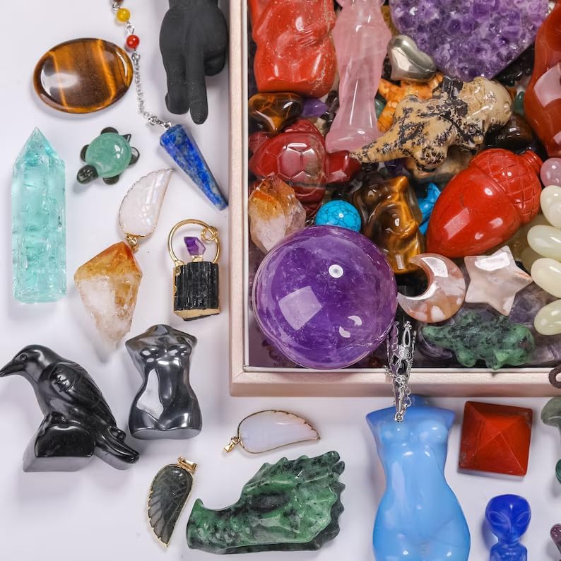 Crystal Mystery Box, Crystal Confetti, Mystery Lucky Scoop, Random Lucky Crystal, Crystal Set, Rocks and Minerals, Crystal Gift Box, Surprise Crystal (Large 12 oz / 340g - Keepers)