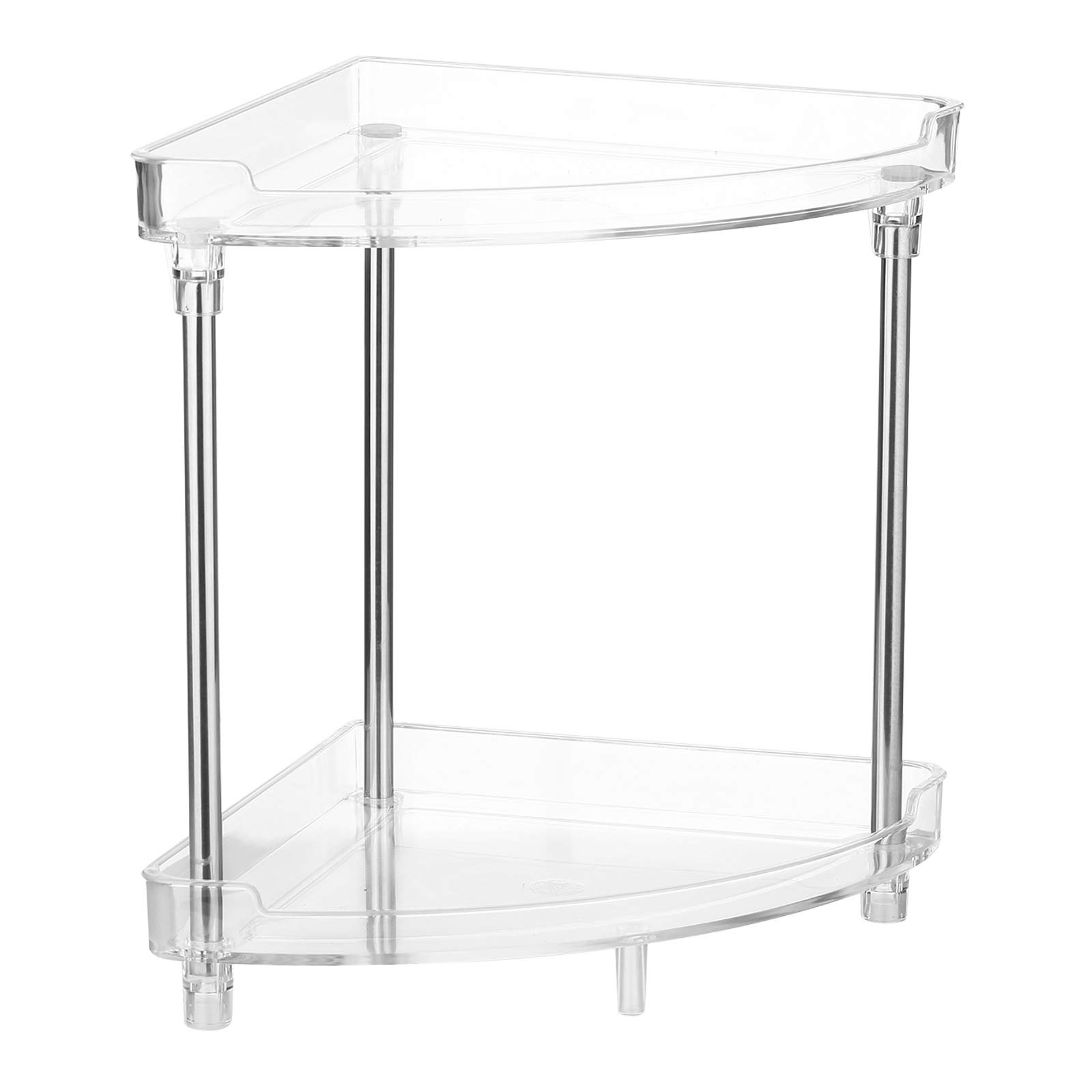 Étagère de rangement d'angle pour salle de bain TFixol meuble de comptoir transparent 2 niveaux