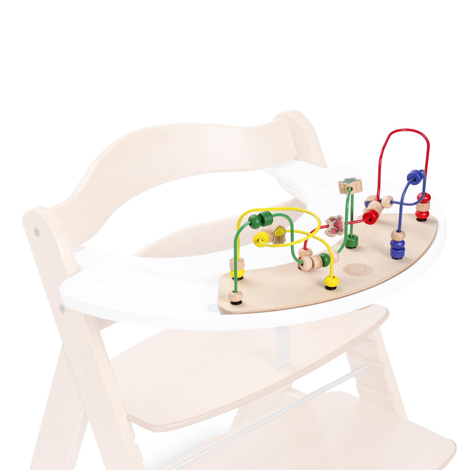 hauck Laberinto Abalorios Bebe, Juguetes de Madera FSC, Juguetes Motricidad 1 Año, para Bandeja de Actividades Alpha Plus y Beta Plus, Animales Acuáticos