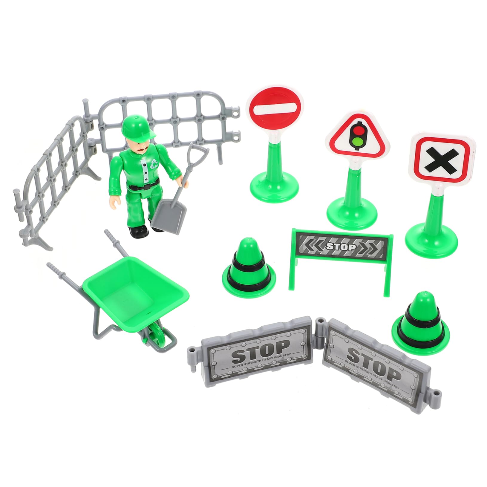 HONMEET 1 Set Traffic Sign Toy Simulation Road Signs Boys and Girls Educational Playthings DIY Toy Roadblocks