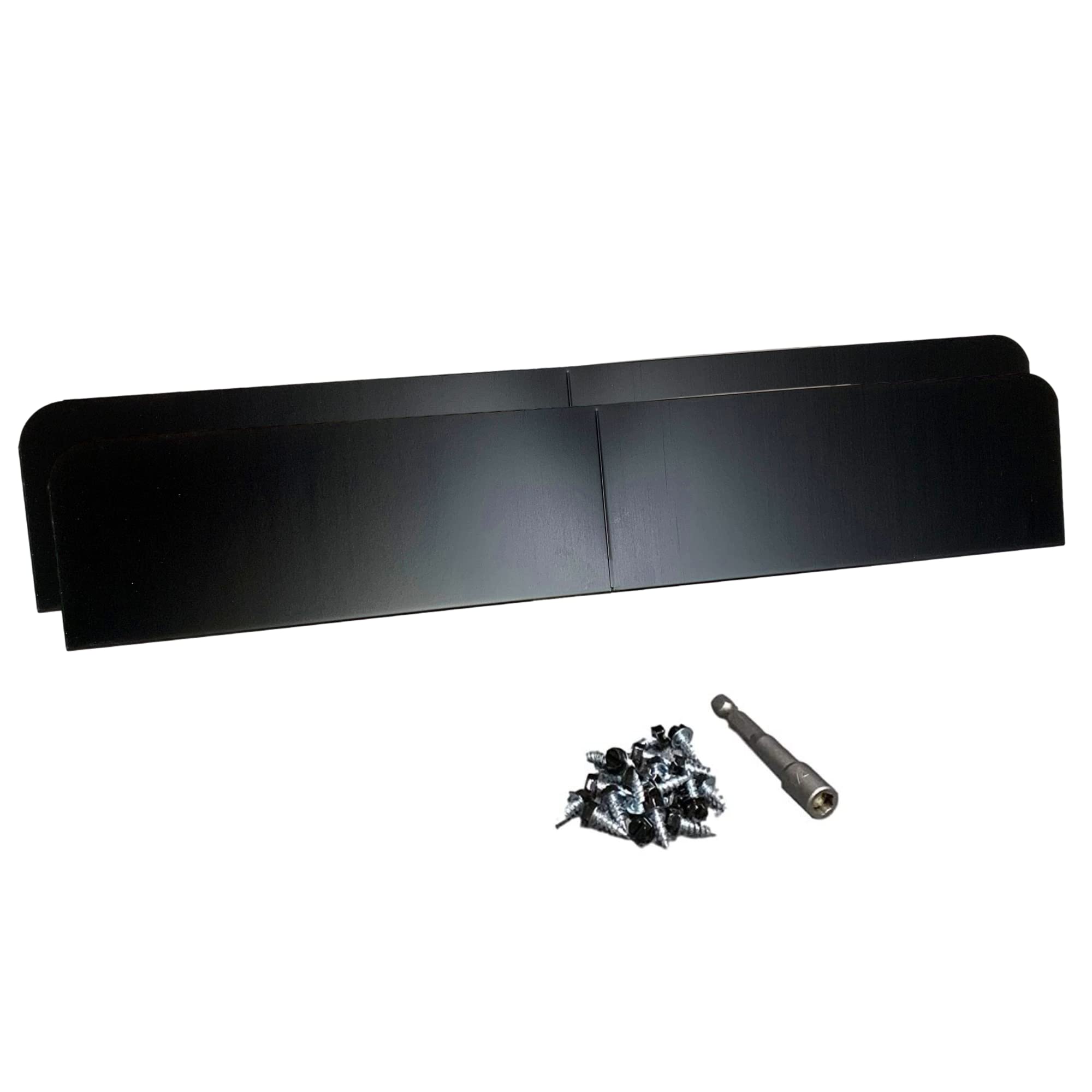 EAGLE 1Rain Gutter Valley Splash Guards, Straight or Bent (2 Per Order) Includes Screws and 1/4" Bit Driver (Classic Straight, Black)