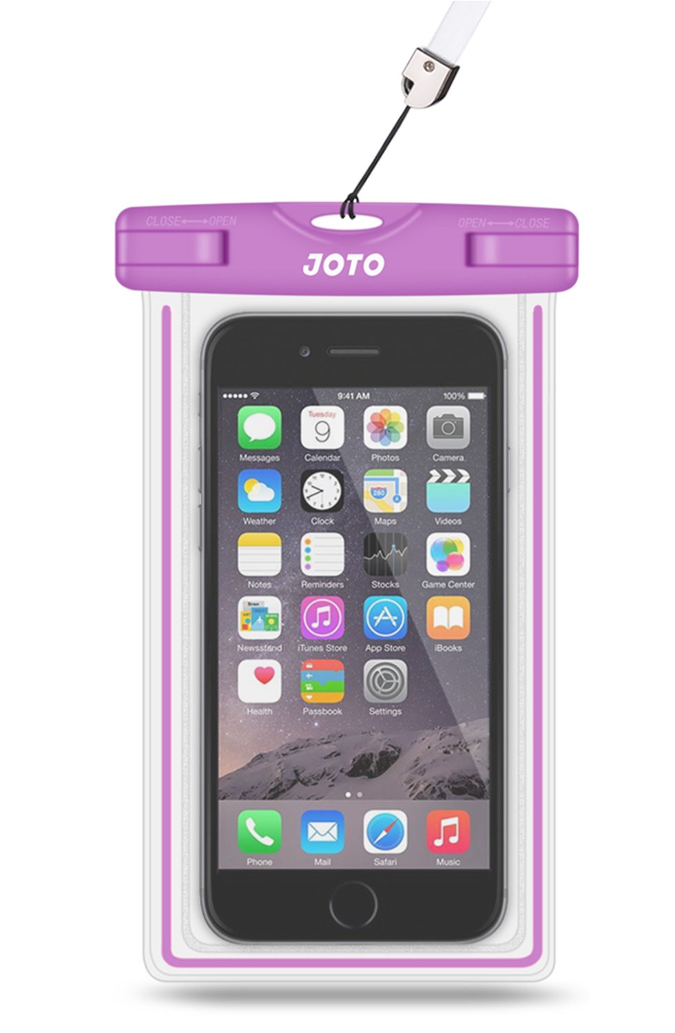 JOTO Universal Waterproof Phone Pouch Cellphone Dry Bag Case for iPhone 15 14 13 12 11 Pro Max Mini Plus Xs XR X 8 7 6S, Galaxy S23 S22 S21 Plus Note, Pixel up to 7" -Purple