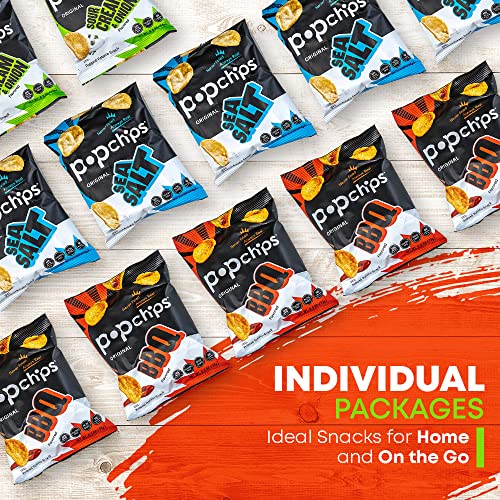 Popchips Variety Pack, Sea Salt, Bbq, Sour Cream & Onion, 0.8 Oz. Bags 28 Count Packaged By Bools Perfect At Work, Lunch Or Enjoy At Home! Great For Trips, Parties, School, Holidays And Care Packages. #TOP5
