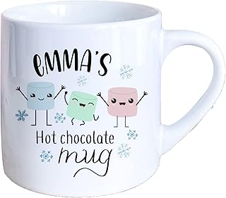 Personalised Kids Hot Chocolate Mug | Christmas Gift for Son Daughter Grandson Granddaughter | Holiday Decor Personalized Gift | Girl or Boy