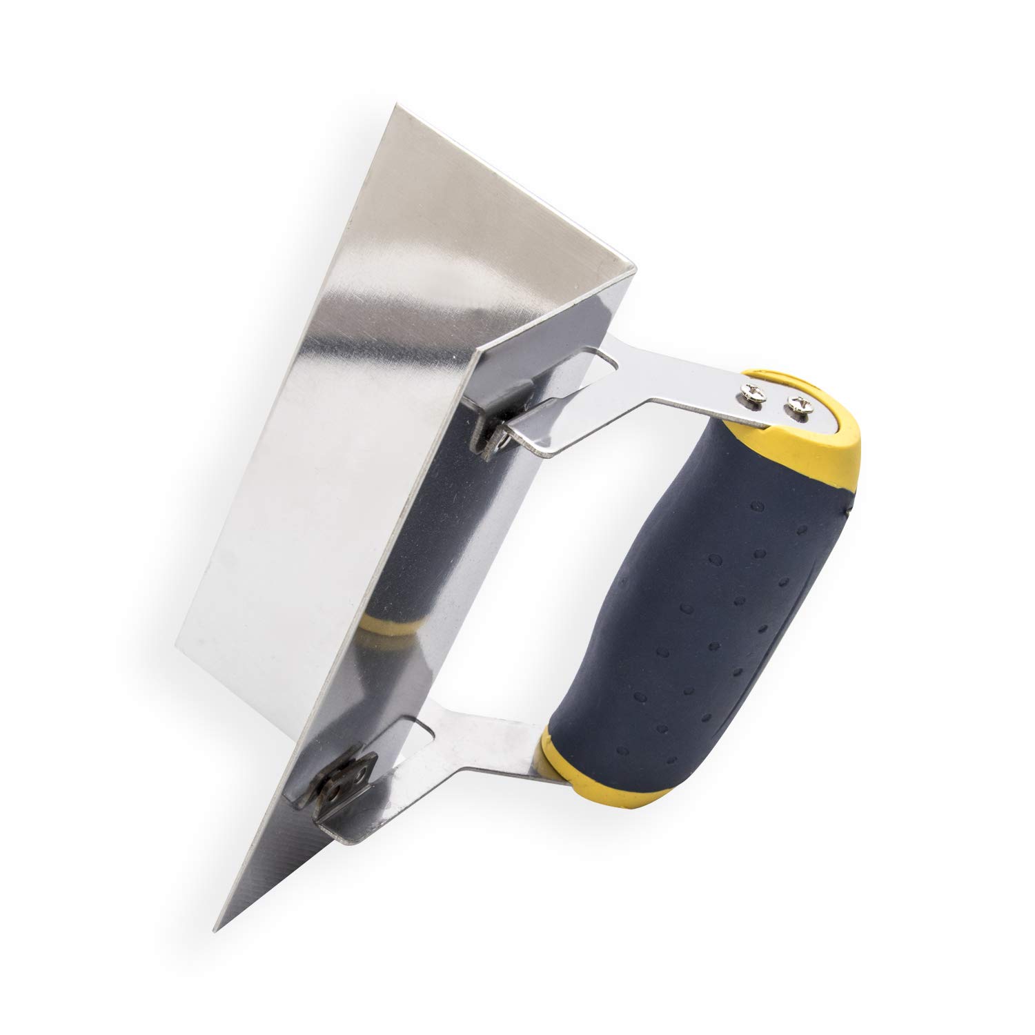 6x 3-3/4-inch Carbon Steel Outside Corner Trowel with Soft Rubber Grip Handle (Blue and Yellow) 1