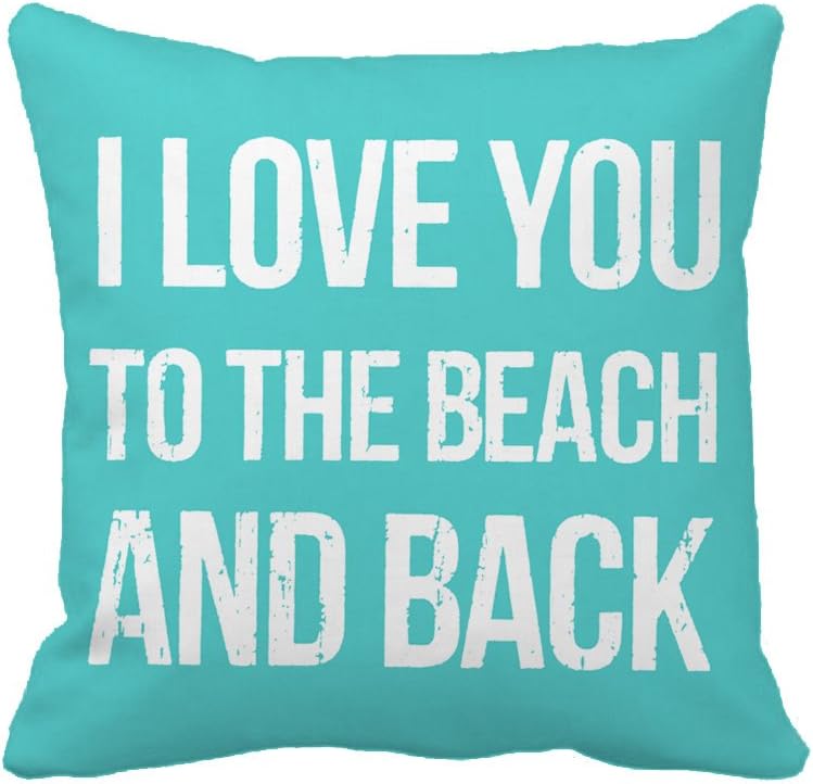 4TH Emotion I Love You to The Beach and Back Throw Pillow Case Cushion Cover 18" x 18" Inch Christmas Decor