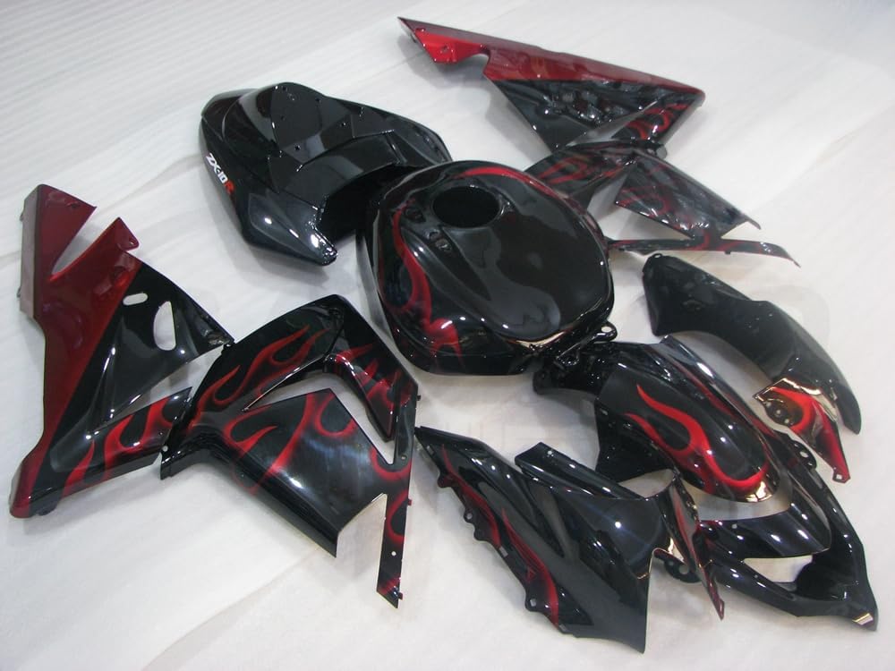 Fairings Kit Motorcycle For ZX-10R ZX10R 2004 2005 04 05 ZX-10R ZX10R Fairing Kit Bodywork ABS Injection (Black Deep Red) 019QB