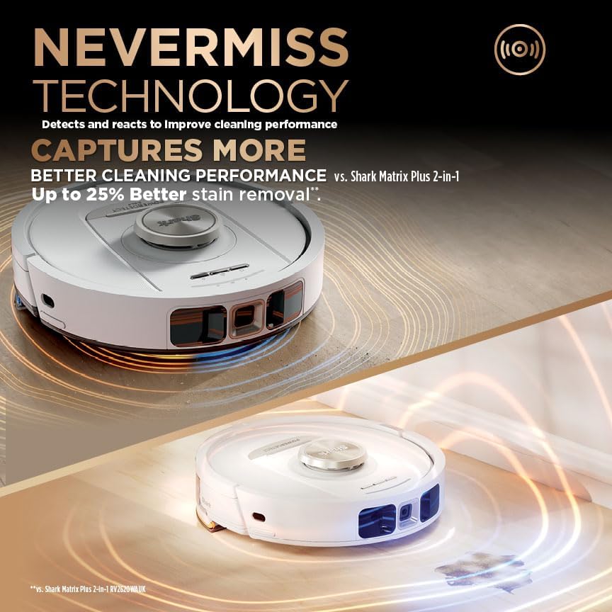 Shark PowerDetect NeverTouch Pro 2-in-1 Robot Vacuum & Mop | Self-Empty, Self-Refill & Self-Clean Base | 60-Day Hands-Free Cleaning | 360° LiDAR | App & Voice Control | White | AV2800ZEUKWH