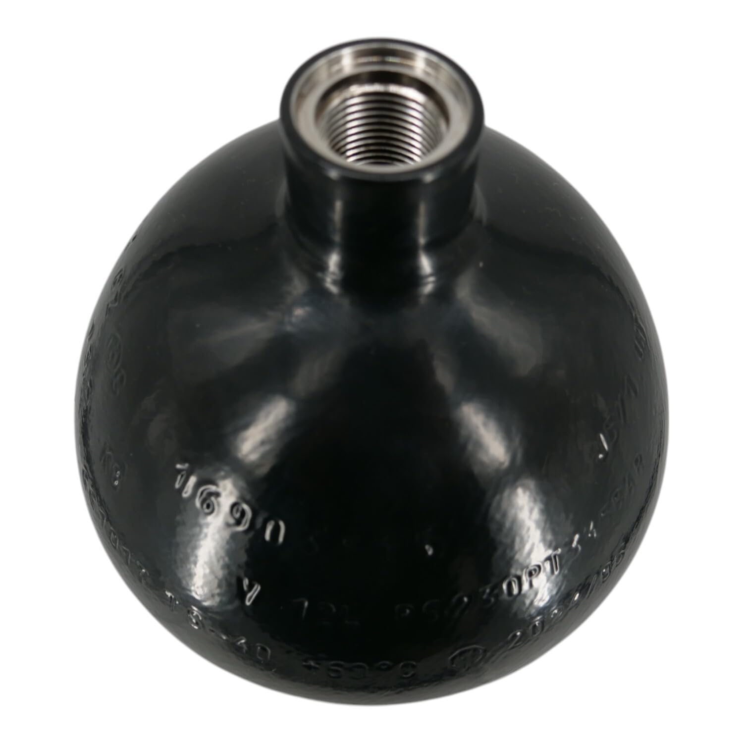 Bouteille en acier / bouteille de plongée 12 litres 230 bar 178 mm M25x2 sans valve noire