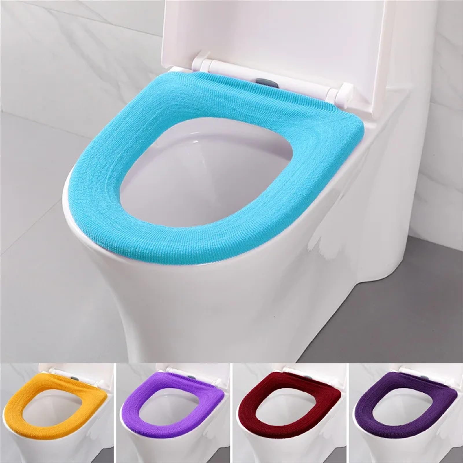 Funda de cojín para asiento de inodoro con almohadillas cómodas de tela