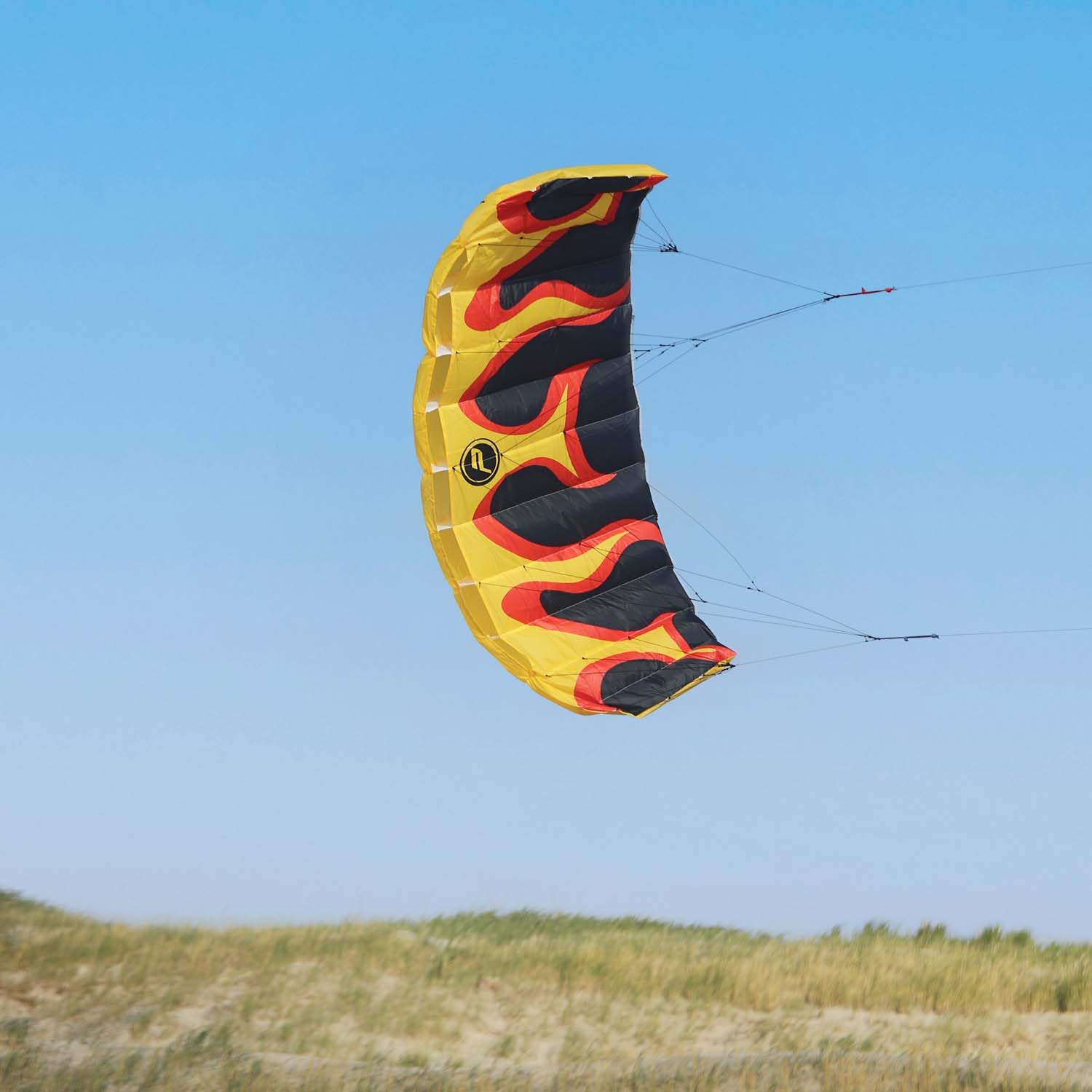 Wolkenstürmer® Paraflex Basic 2-Leiner Lenkmatte 1.7 (Flame) - Kite Drachen mit Polyesterleinen & Flugschlaufen - Flugdrachen für Anfänger ab 8 Jahren