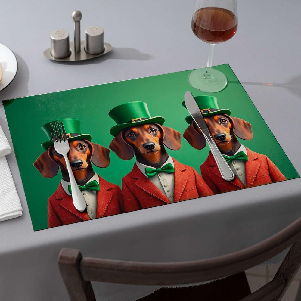 Lot de 6 chemins de table teckels imprimés pour décoration de table originale