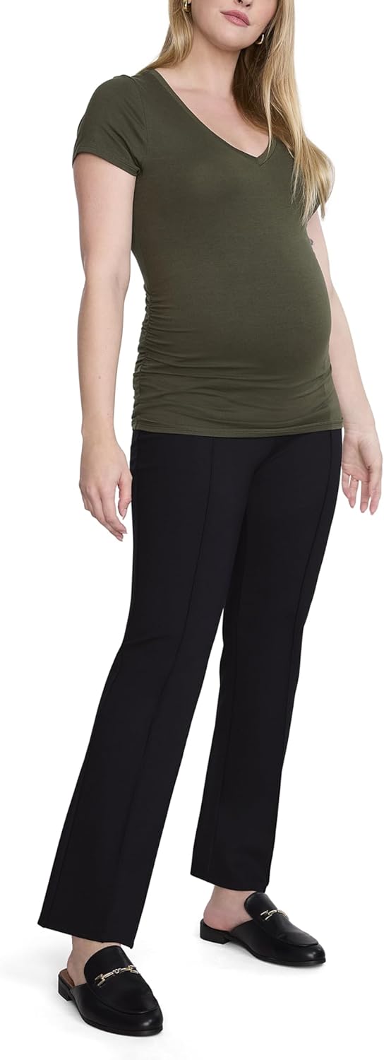 Motherhood Maternity Women's Secret Fit Over The Belly Ponte Flare Pregnancy Pant