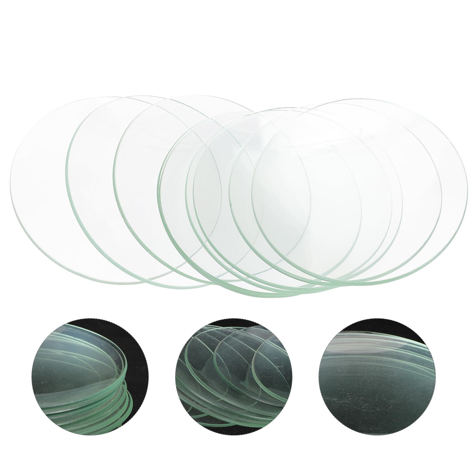 10Pièces Lot Verre de Montre Transparent pour Laboratoire Verres de Montre et Plans Résistants à Haute Température pour Expériences Scientifiques et Écoles