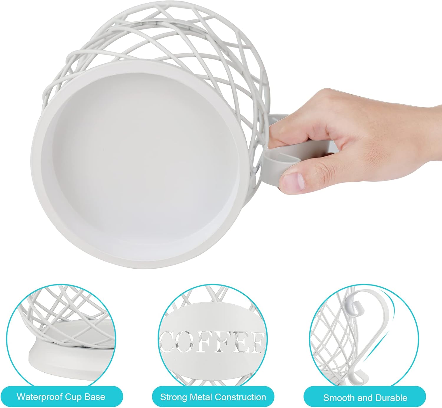 Coffee Pod Holder for K Cups, Coffee Capsule Holder, K Cup Holders for counter, Coffee Pod Storage Organizer, Kpod Container (White) : Home & Kitchen